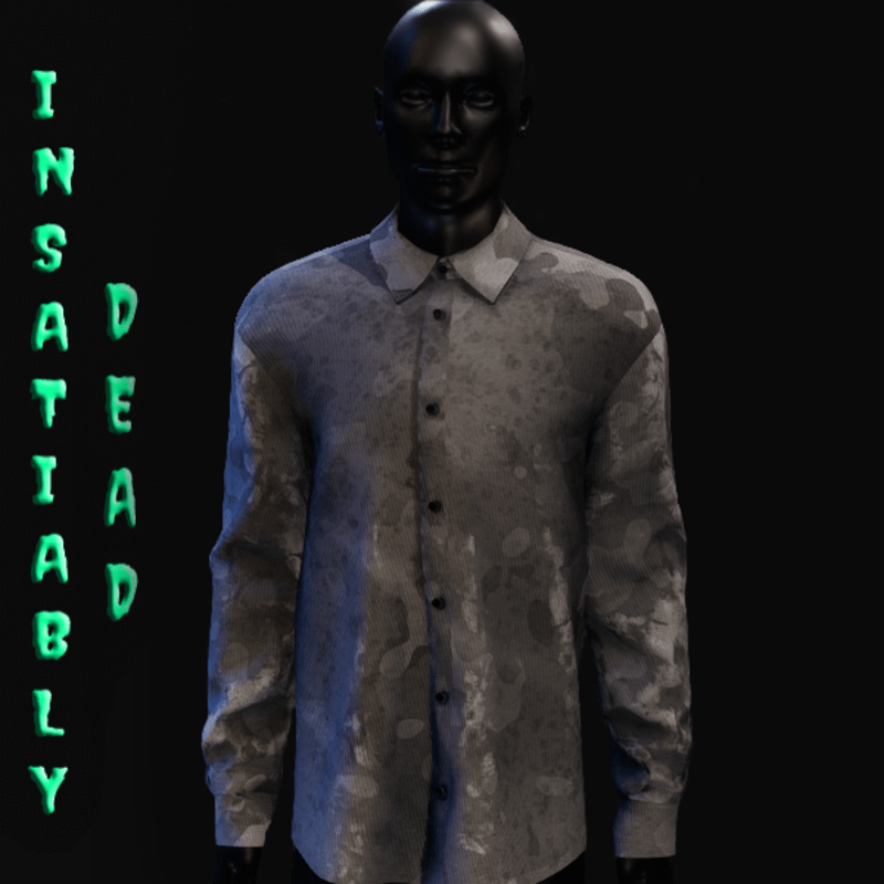 Camo Long Buttoned Shirt Gray