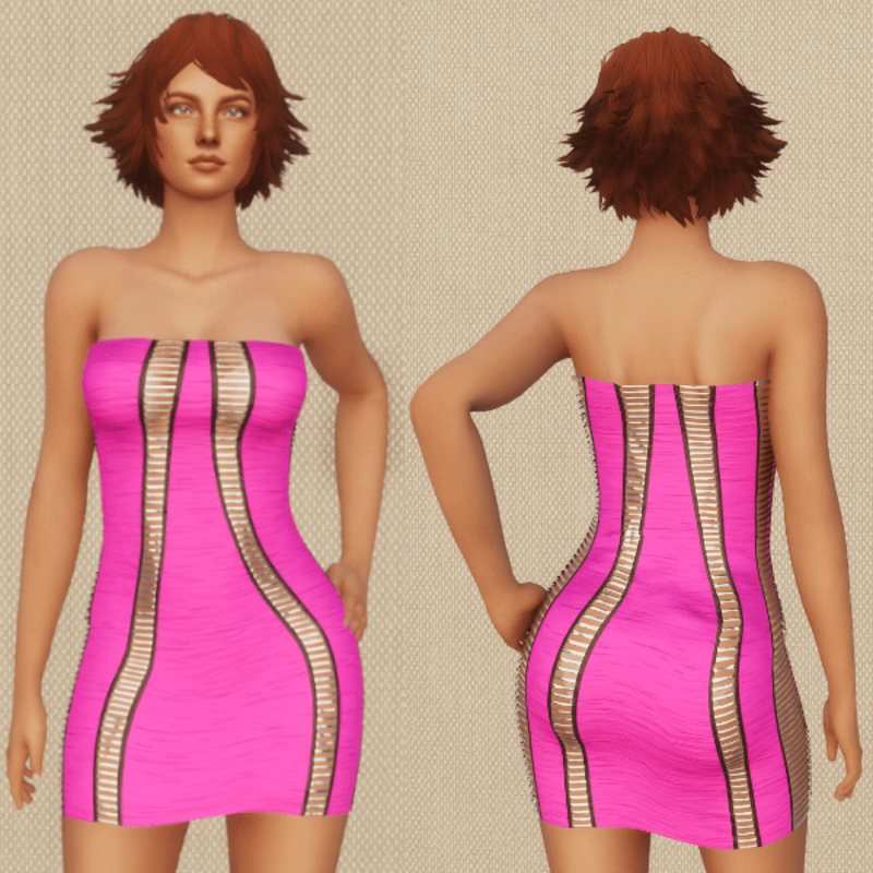 Razor Cut Dress - Pink