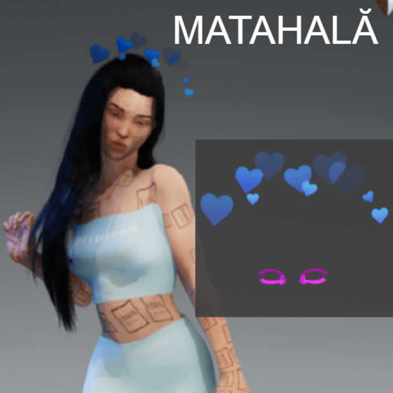 Blue Head Hearts Filter //MATAHALĂ