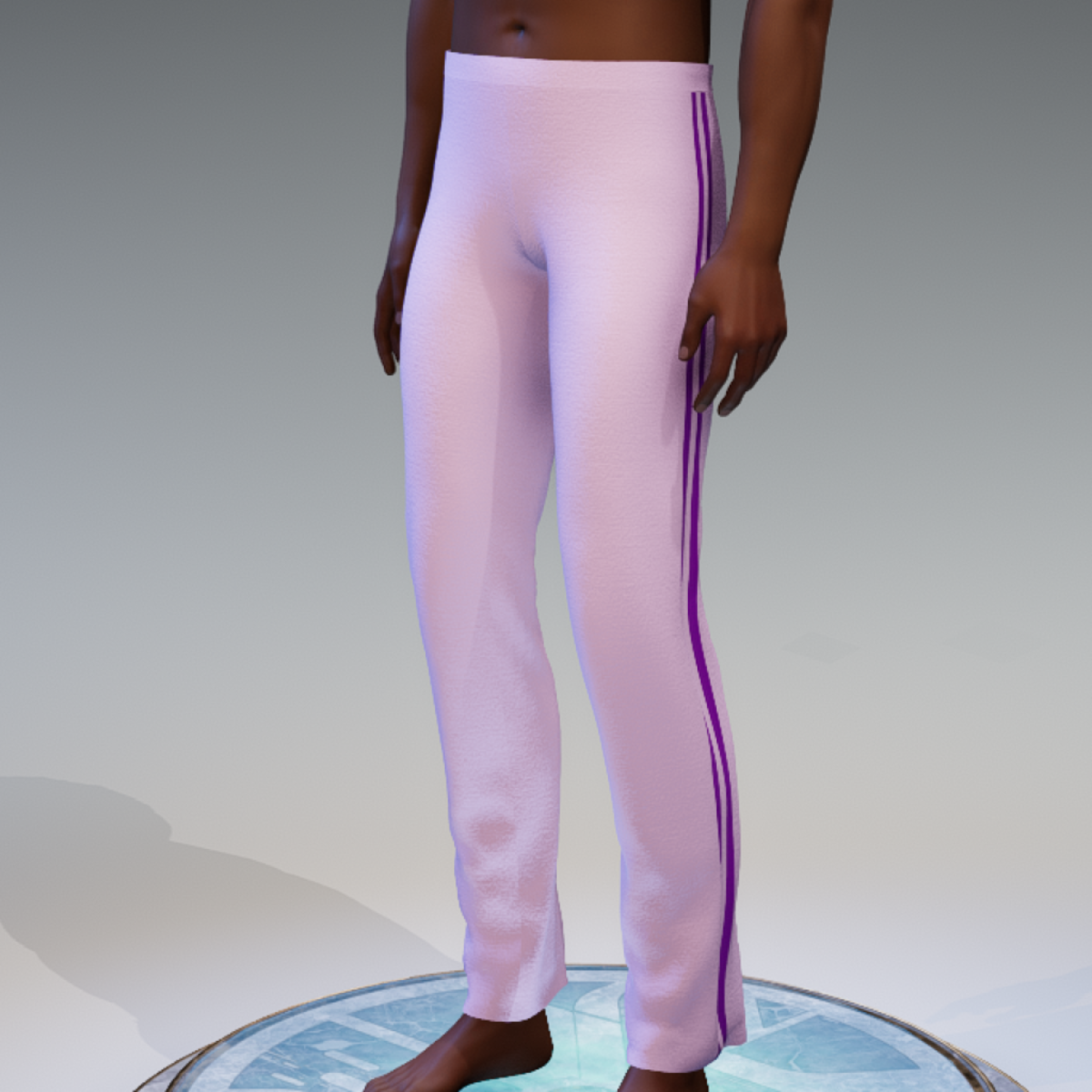 Pink with Purple striped Pants