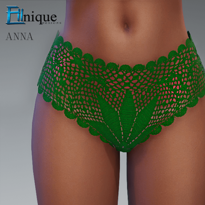 Anna Dk Green Crochet Bikini Pants