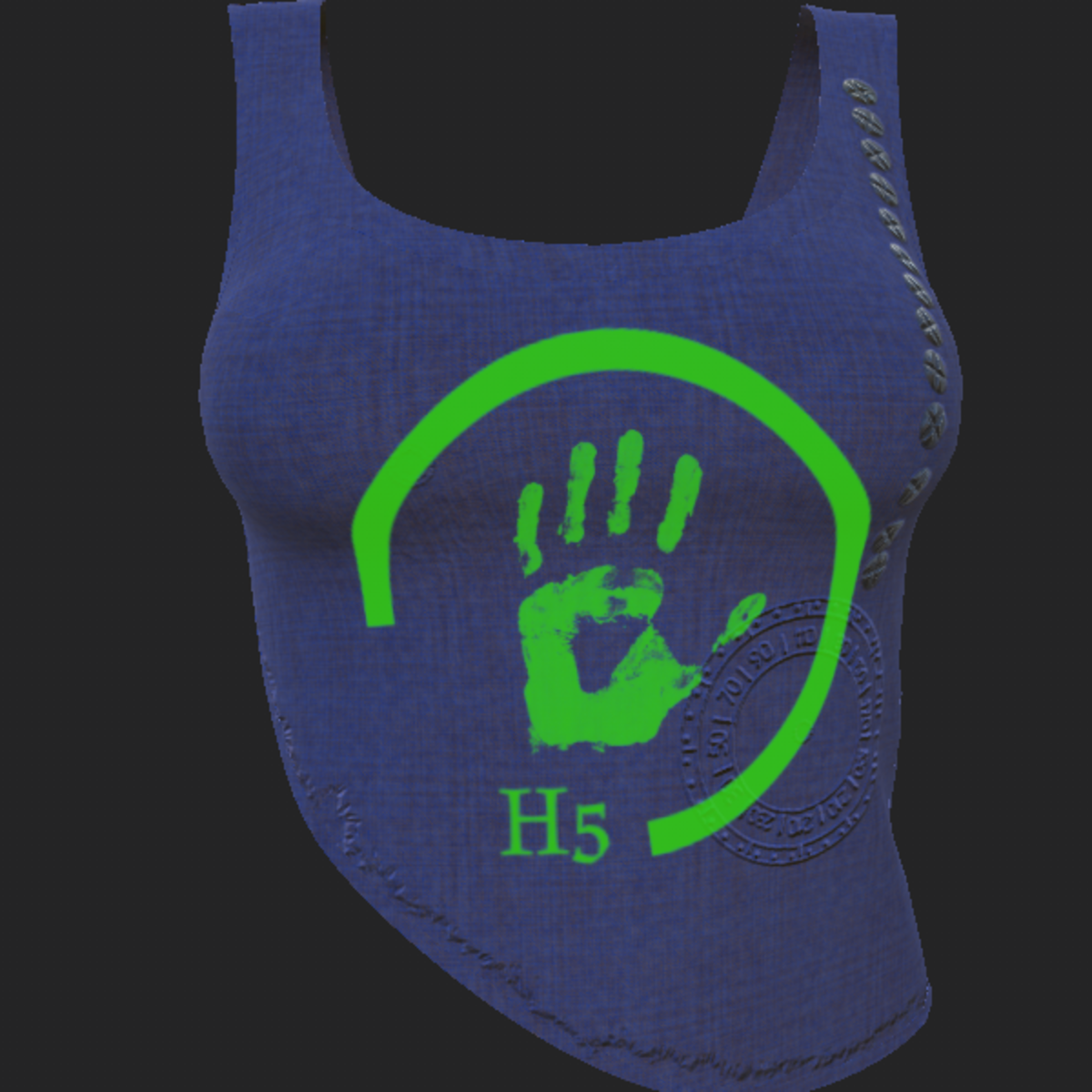 H5 shirt blue green