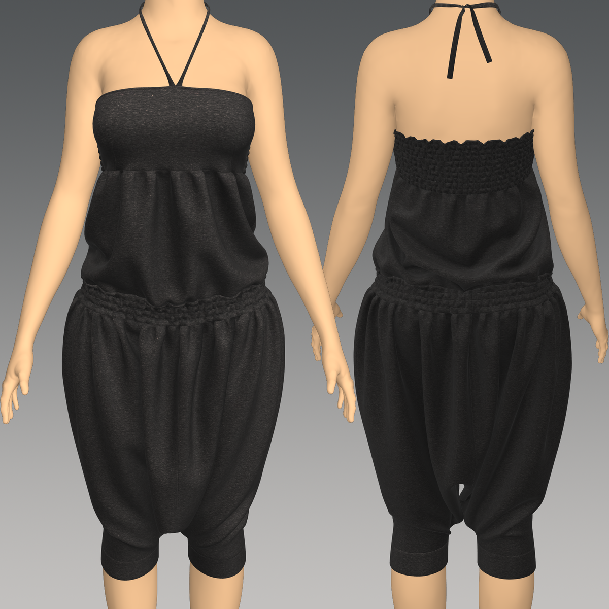 One piece jumpsuit with sarouel pants