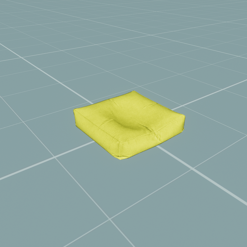 Cushion (Yellow, Sitting)