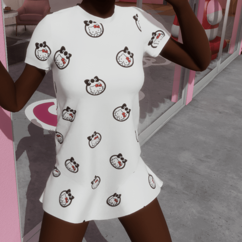 Bow Circle T-Shirt Dress - Female