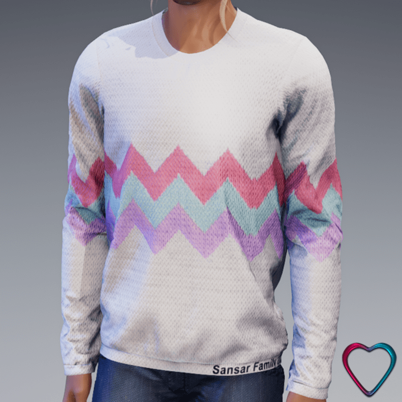 Men Sansar Family Sweater 2025 - Pastel ZigZag