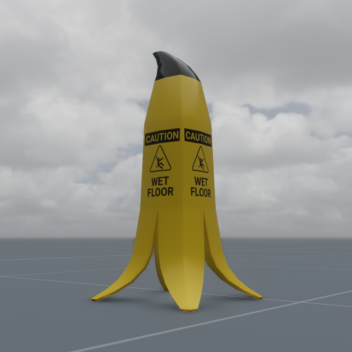 banana wet floor sign
