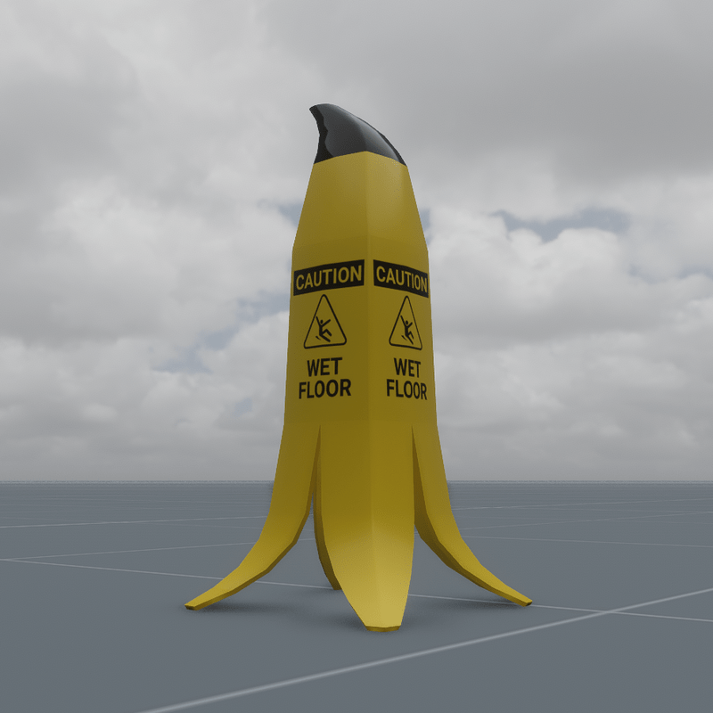 banana wet floor sign