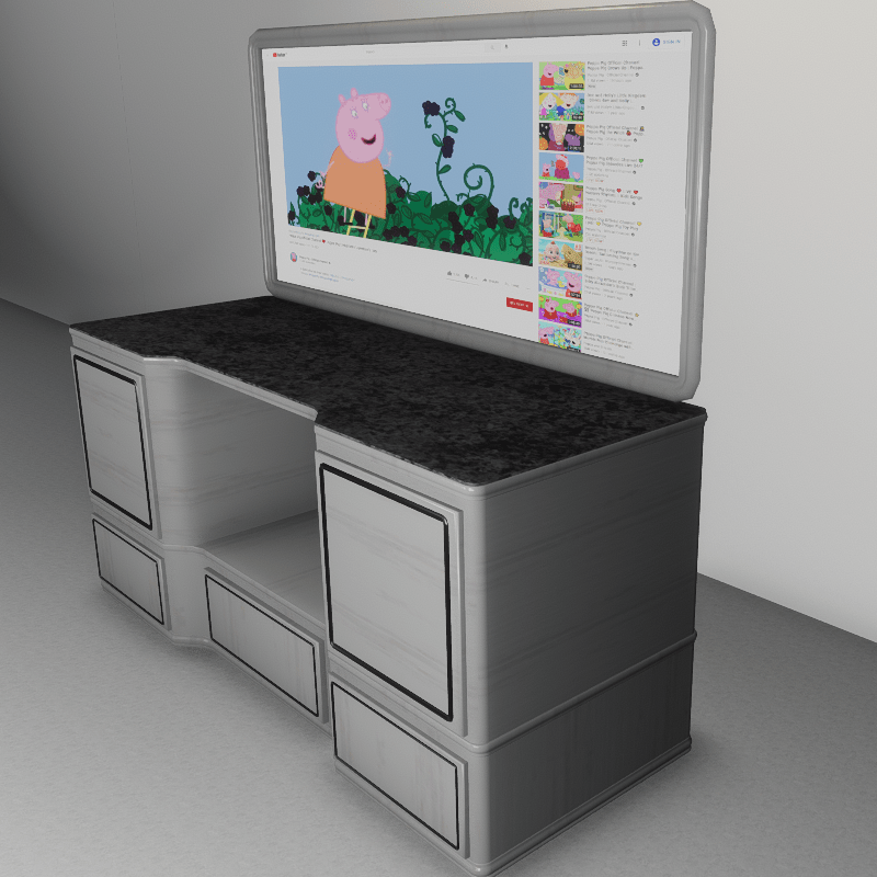 Modern stand with TV white