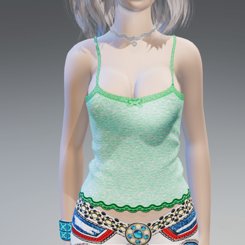 Vintage Aqua-Water Long Tank-Top - Female