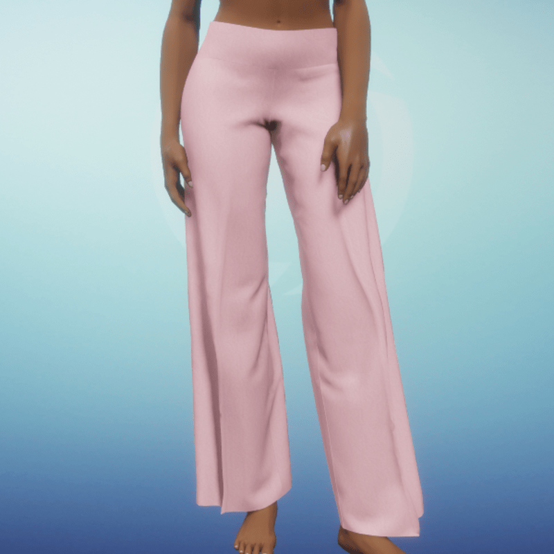 Wide Leg Pants - Pink Tweed