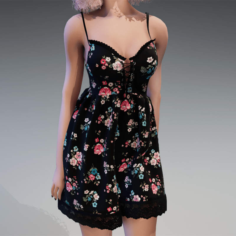 Summer Dress Spring Flowers V1