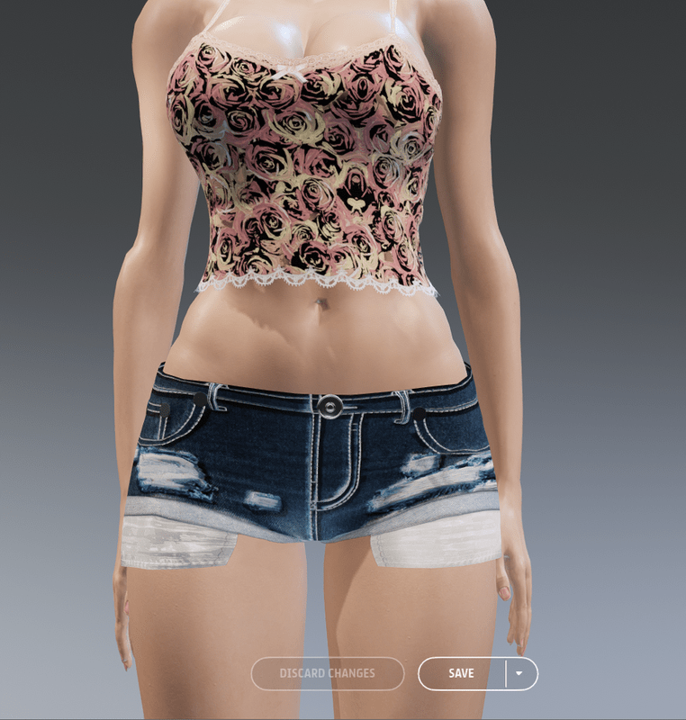 Favorite Blue Shorts w/Folds - Female