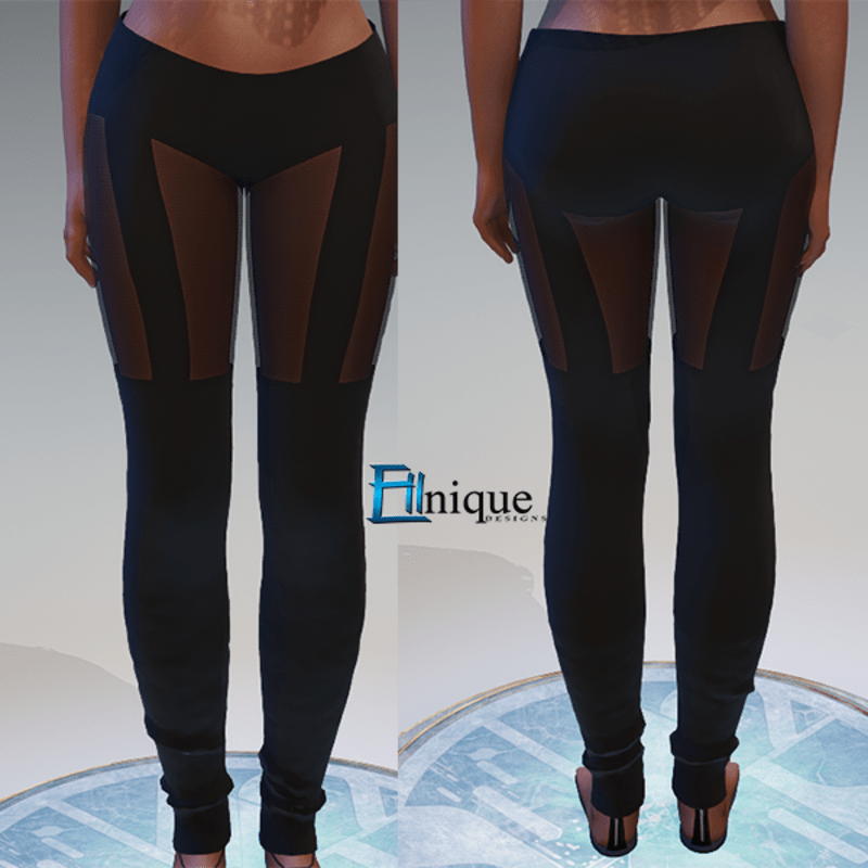 Black part Sheer Leggins