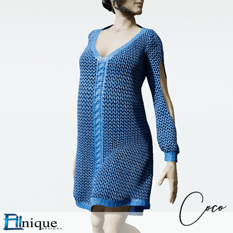 Coco Blue Sweater dress cutout arms