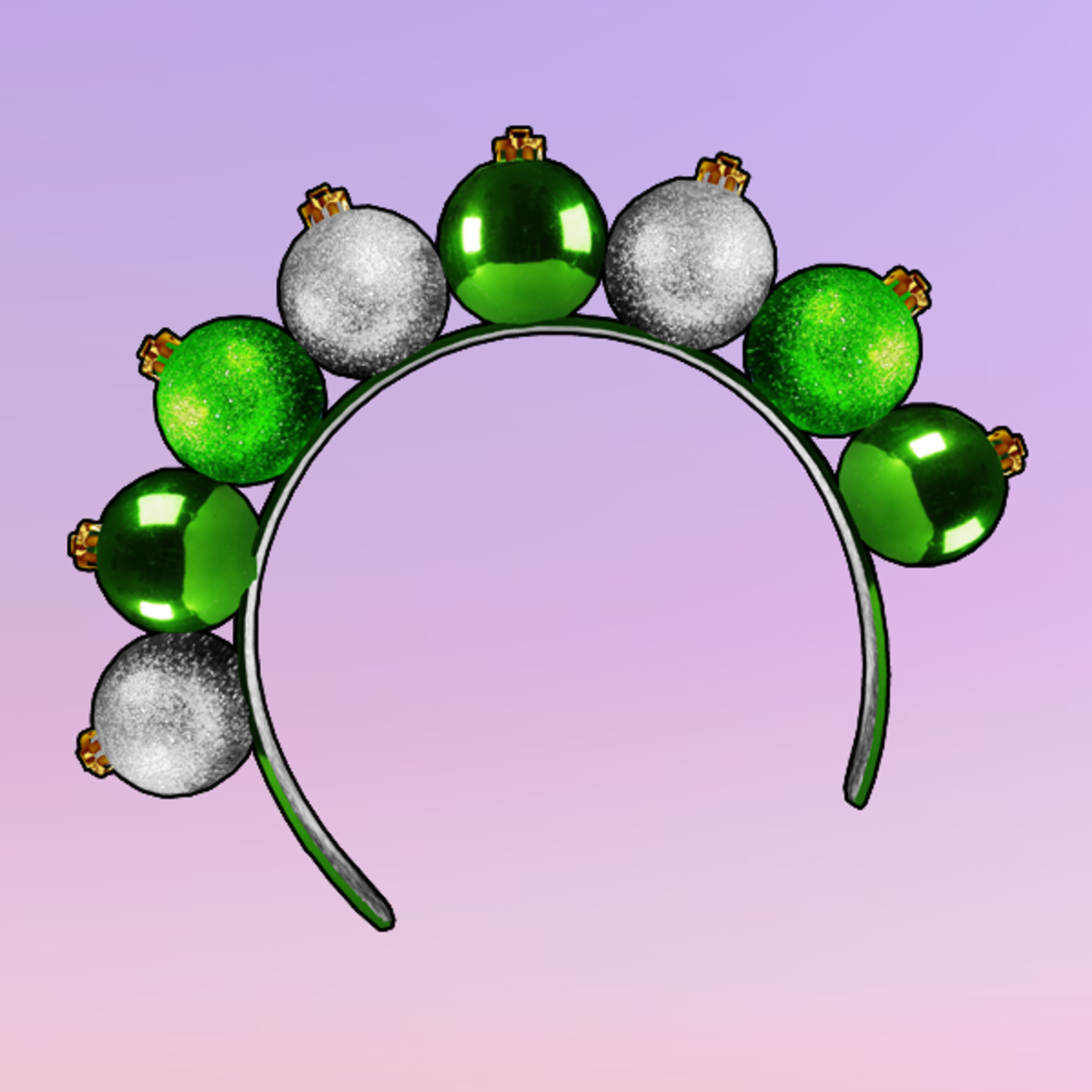 Ornaments Headband Green Silver