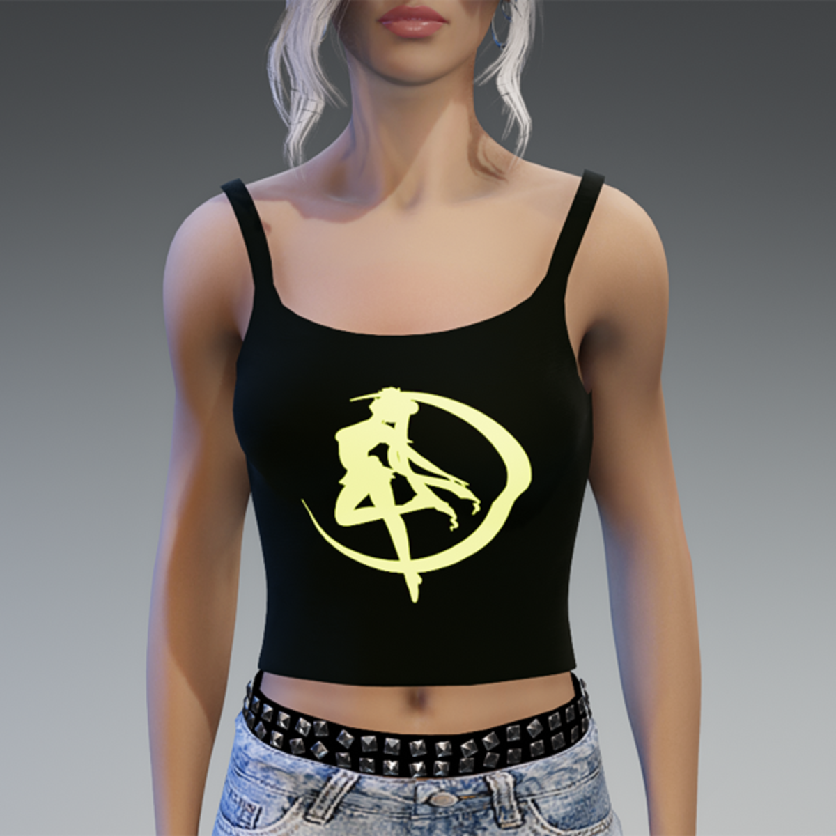 Glowing "Moonie Time" Top in Yellow Green