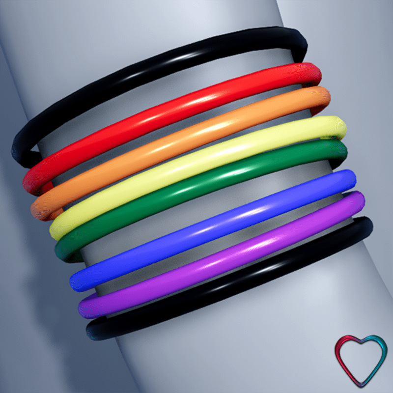 8 Rainbow LGBT Plastic Bracelets - Women