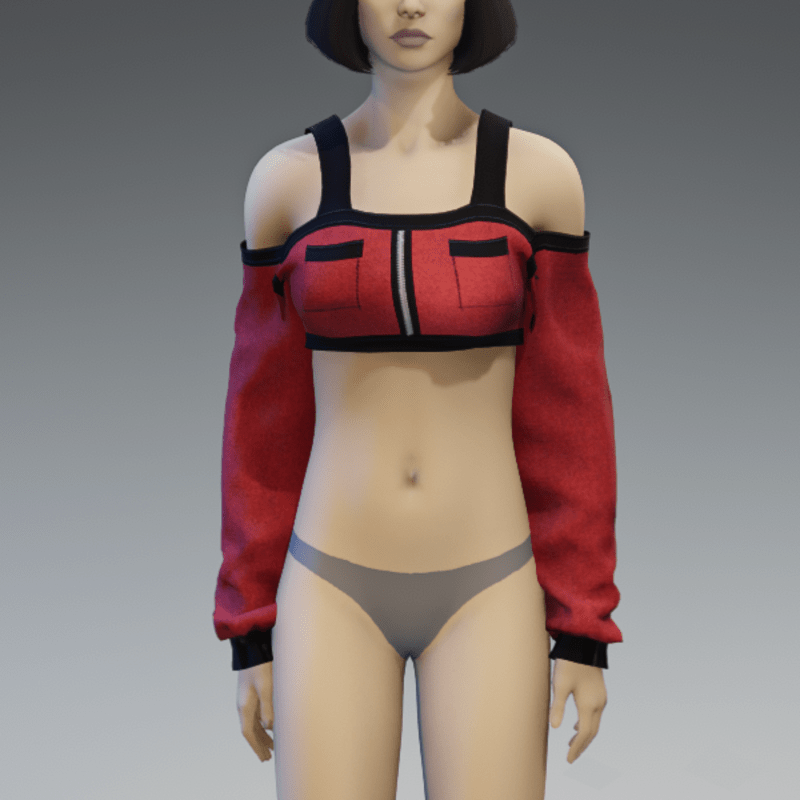 Red Long Sleeved Off Shoulder Top