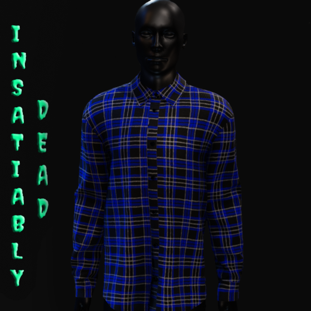 Plaid Long Buttoned Shirt Blue