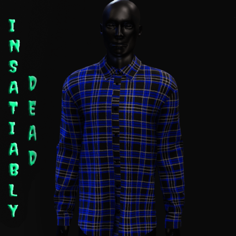 Plaid Long Buttoned Shirt Blue