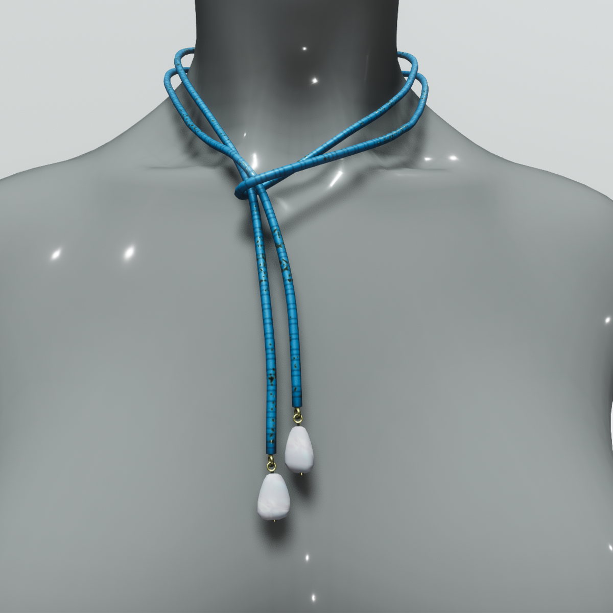 Lariat necklace - blue