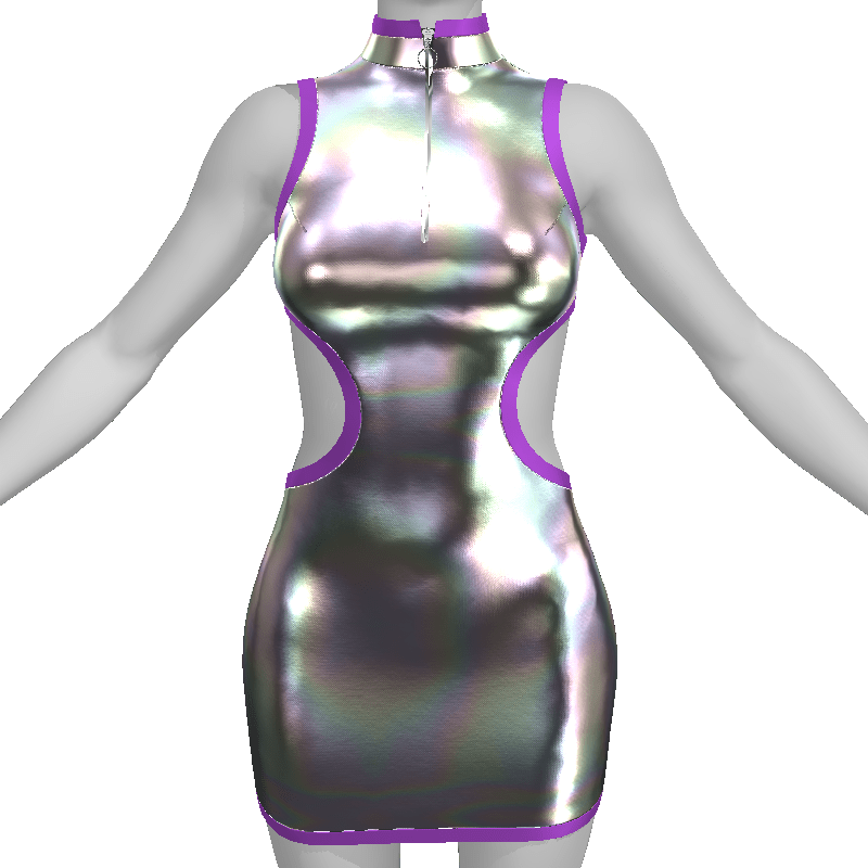 AV2 - Hologram Dress with Neon Emissive Trim