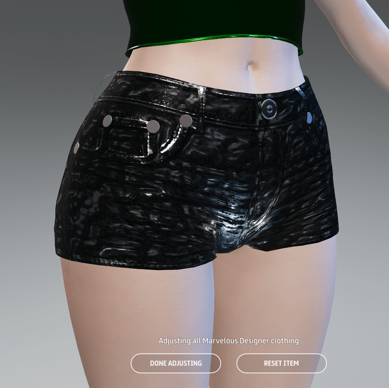 Black Stressed Leather Ready-Player Shorts - Female