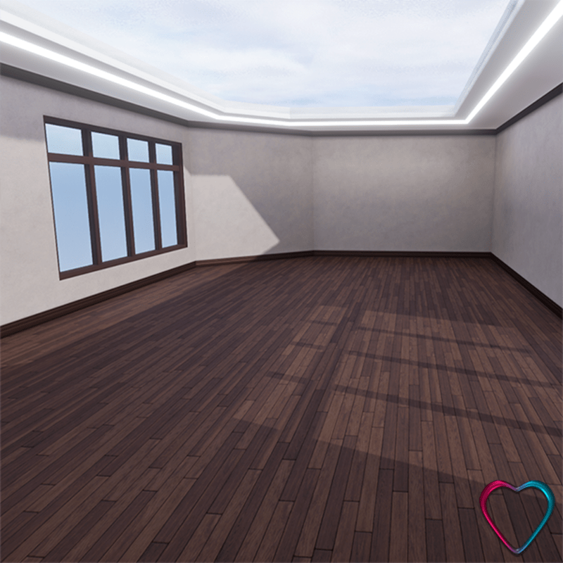 Colorful Skybox Room - Gray and Dark Brown