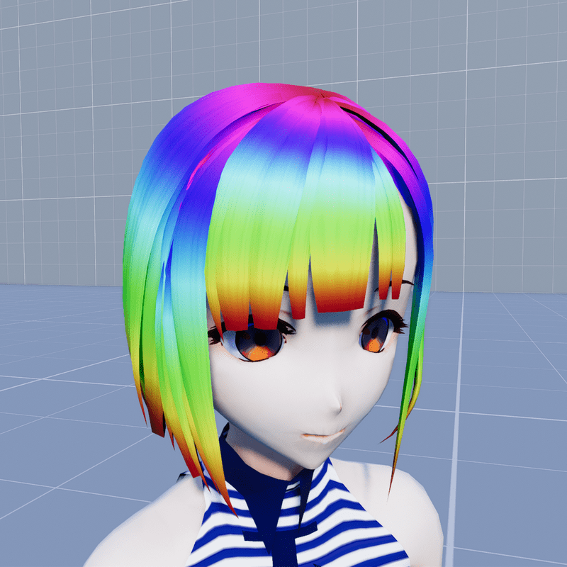 Anime Short Hair Rainbow