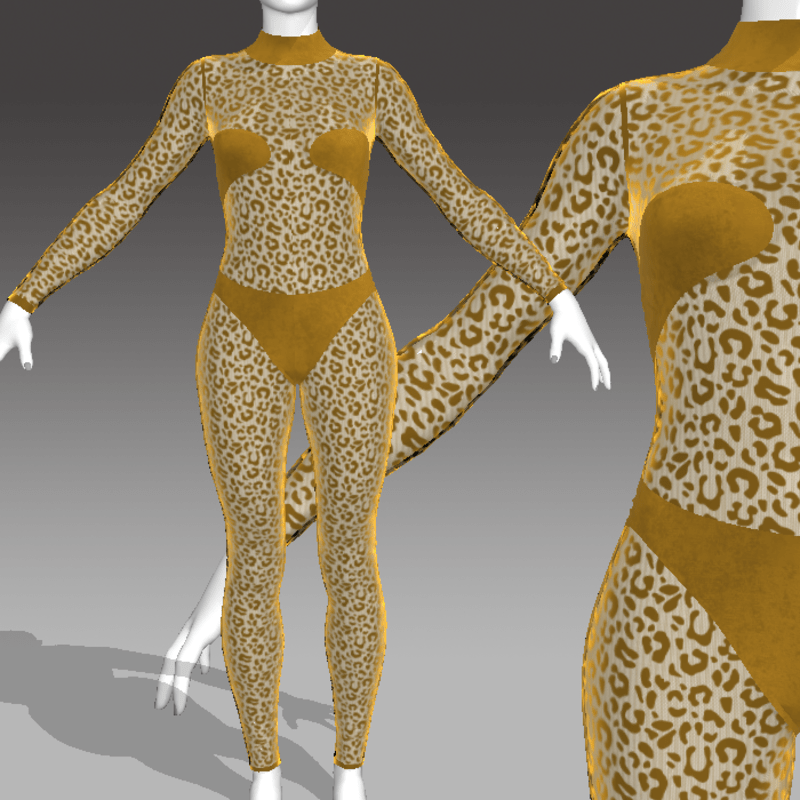 AV2 - Sheer Leopard Catsuit