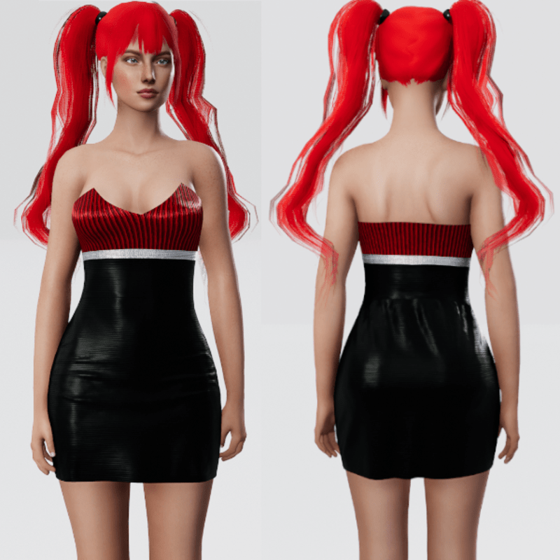 Firefly Party Dress - Red and Black