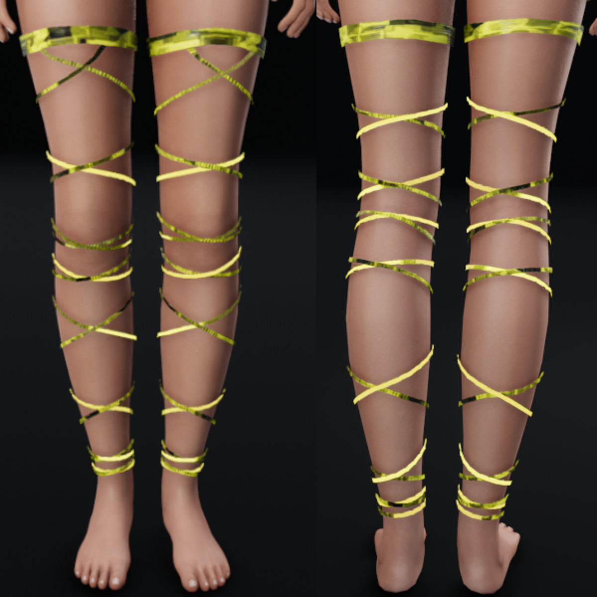 Cyber Cubes Leg Wraps - Yellow