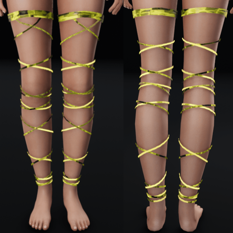 Cyber Cubes Leg Wraps - Yellow