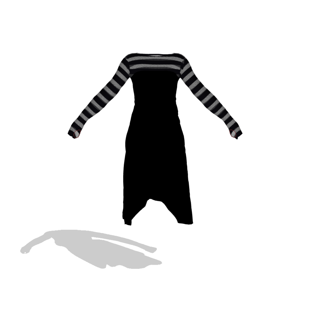 Long Knit Dress Transparent Striped Sleeves