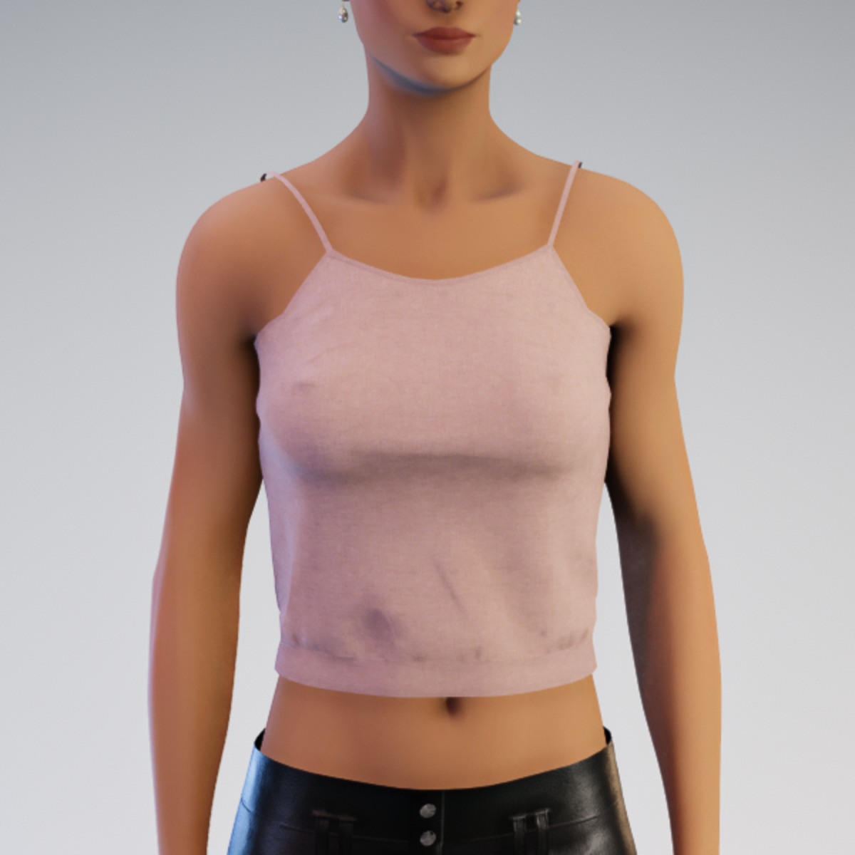 Spaghetti Tank Top - Peach Linen