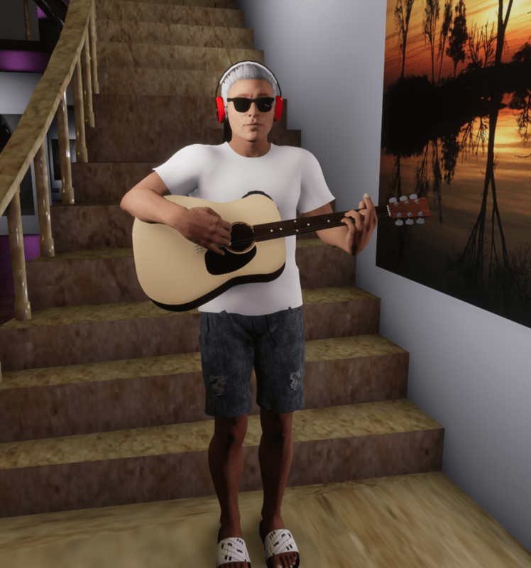 Male Guitar Standing