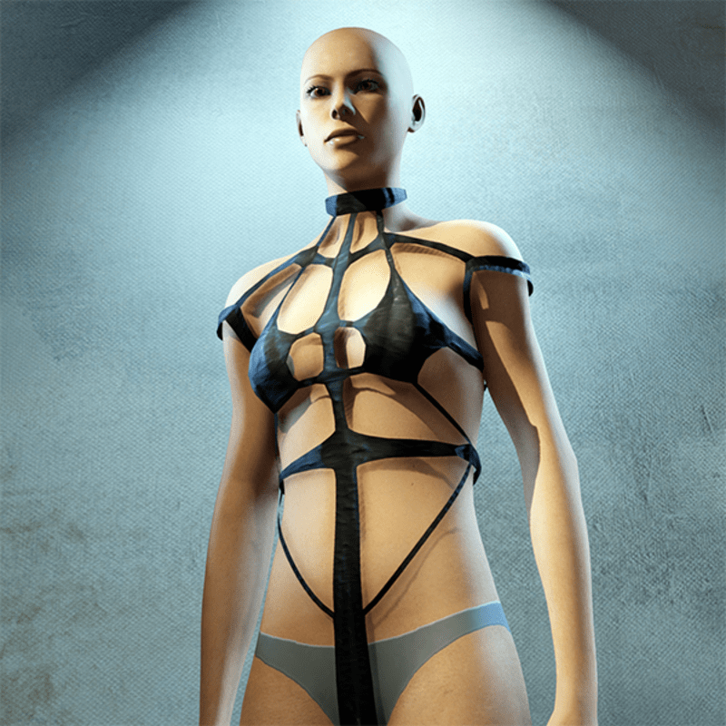 Swimsuit Stripes Bleck V1