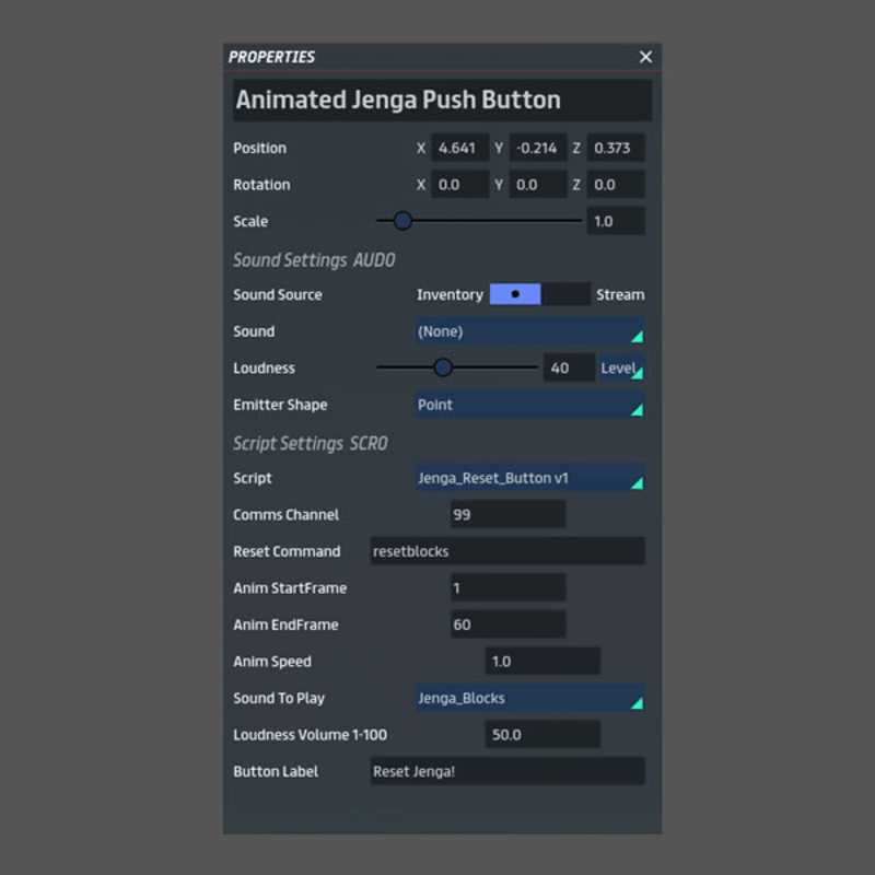 Jenga Reset Button Script
