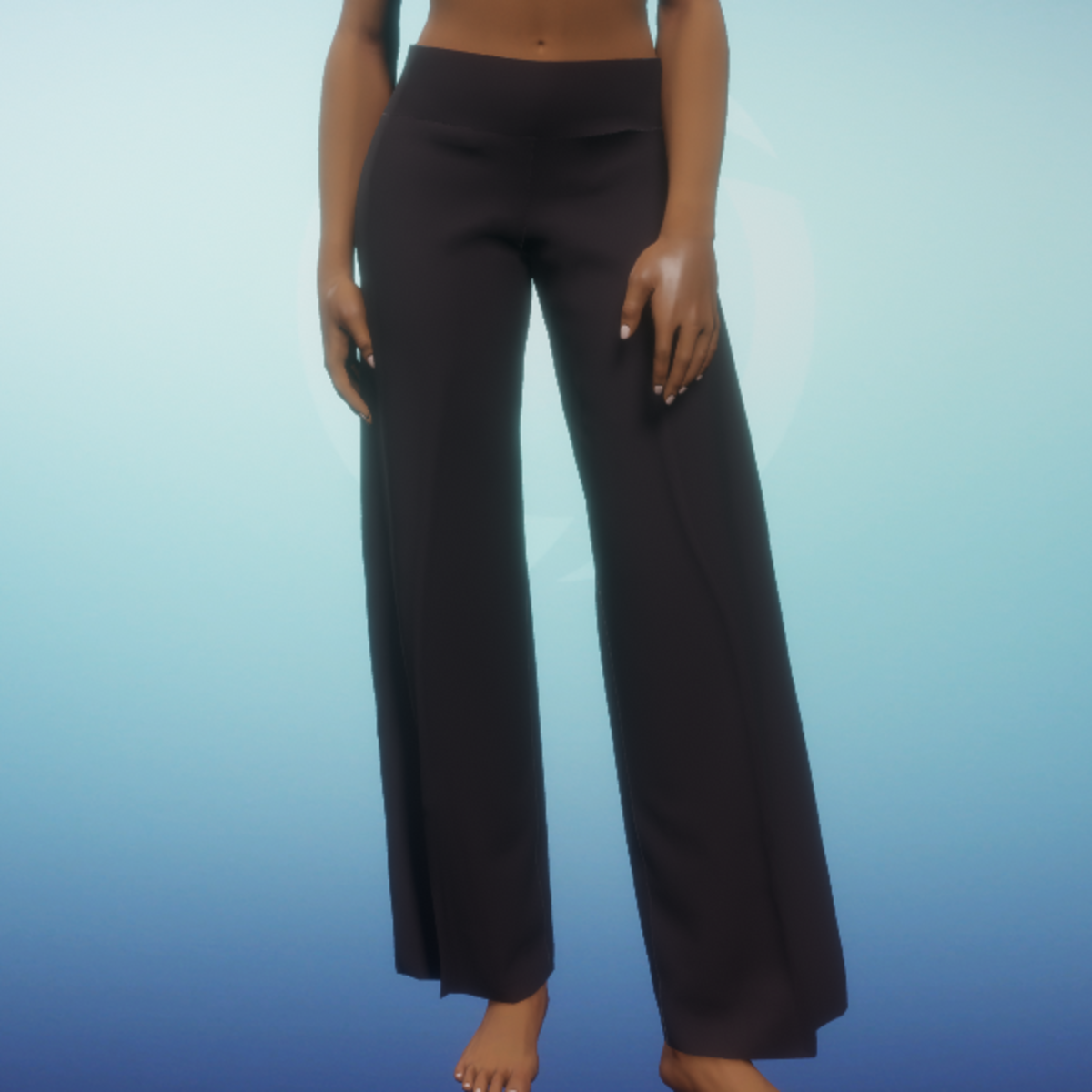 Wide Leg Pants - Black Tweed