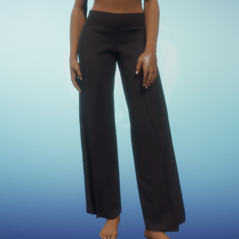 Wide Leg Pants - Black Tweed