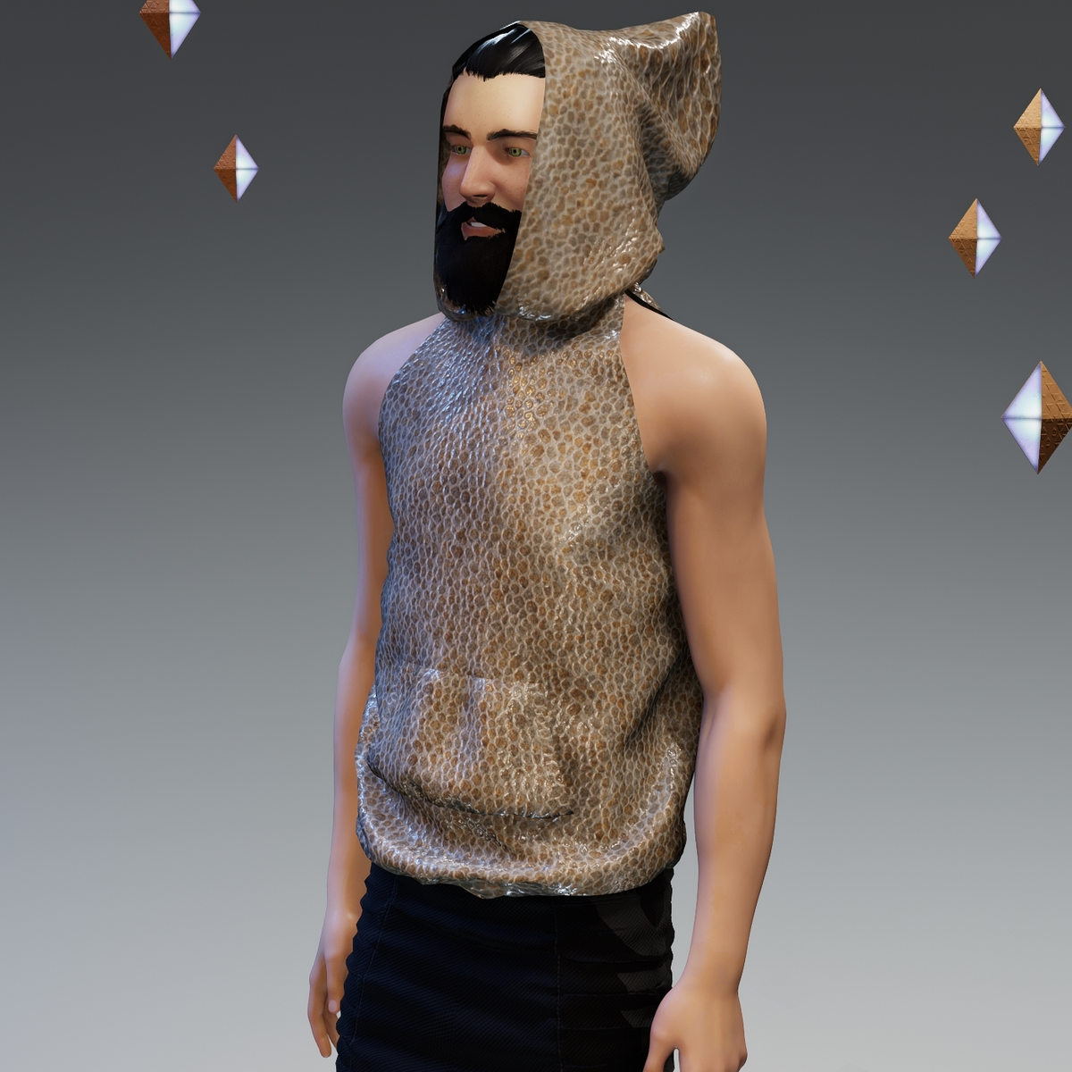 ‘Headspace’ Abstract (ε) Sleeveless Hoodie - Unisex