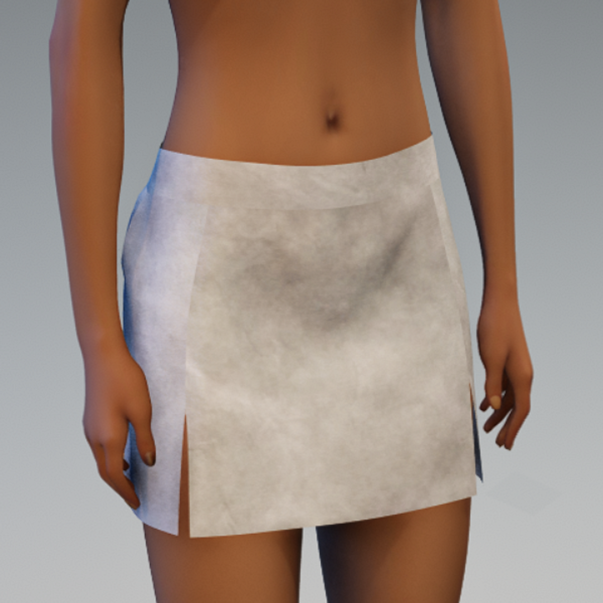 split skirt ecru leather