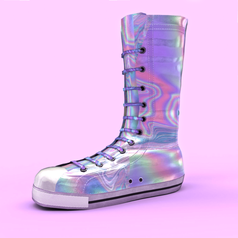 High Sneakers Iridescent Female shoes