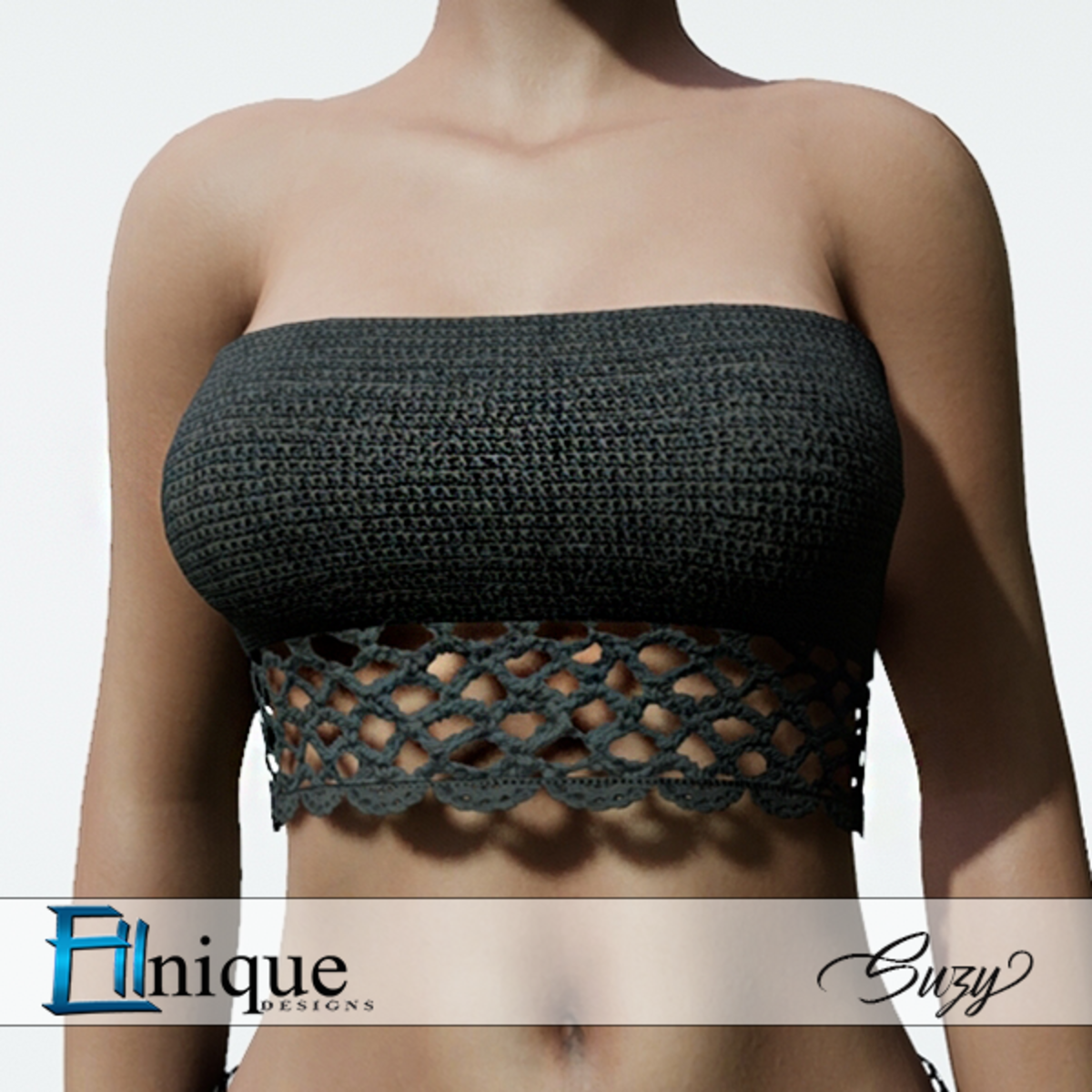 Suzy Black Top Crochet
