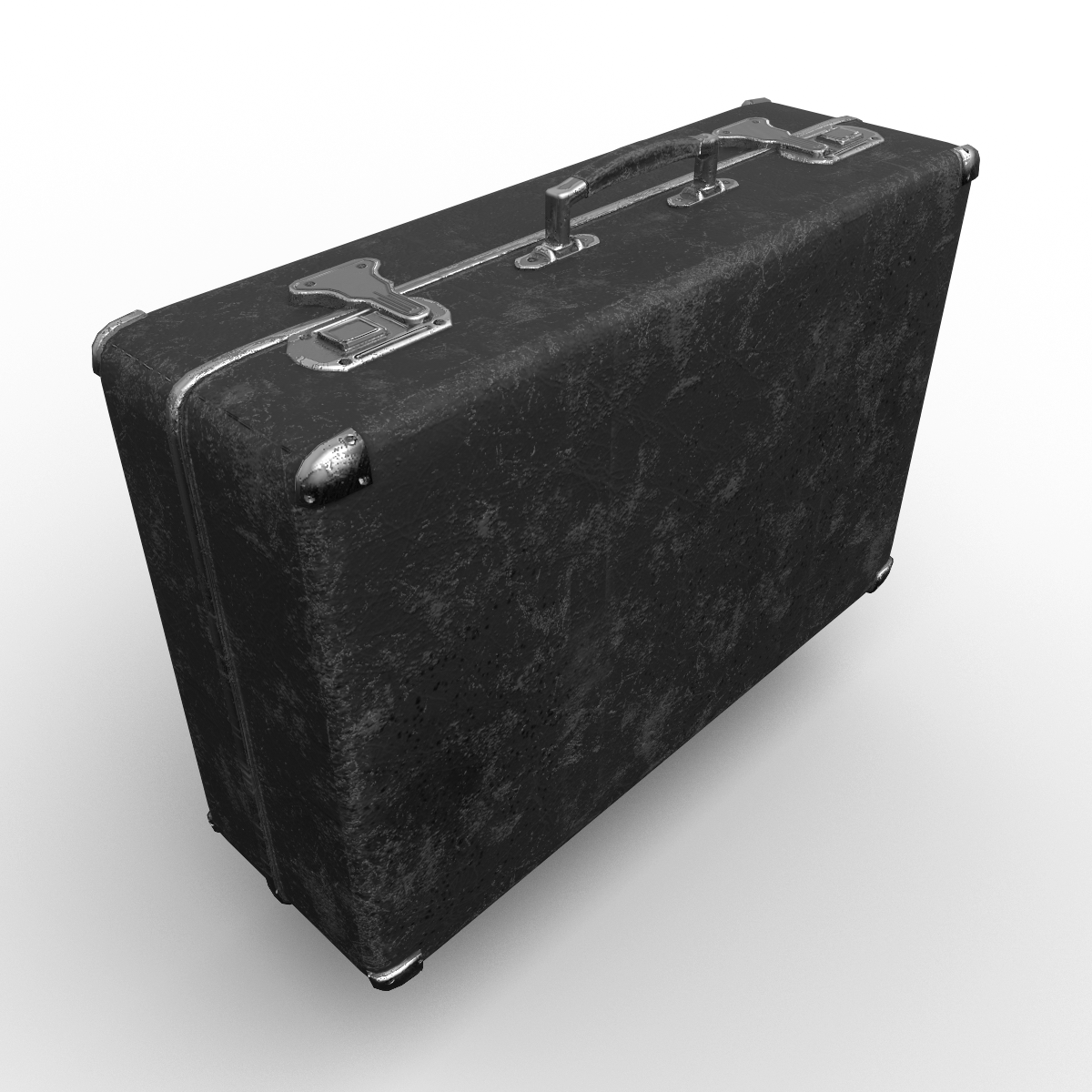 Vintage Suitcase Black-Silver Small