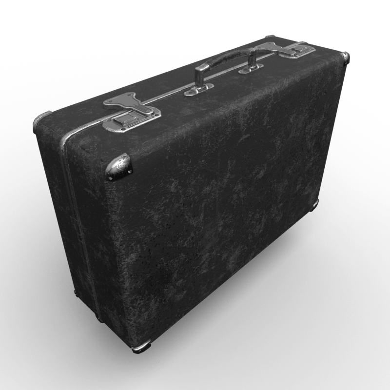 Vintage Suitcase Black-Silver Small