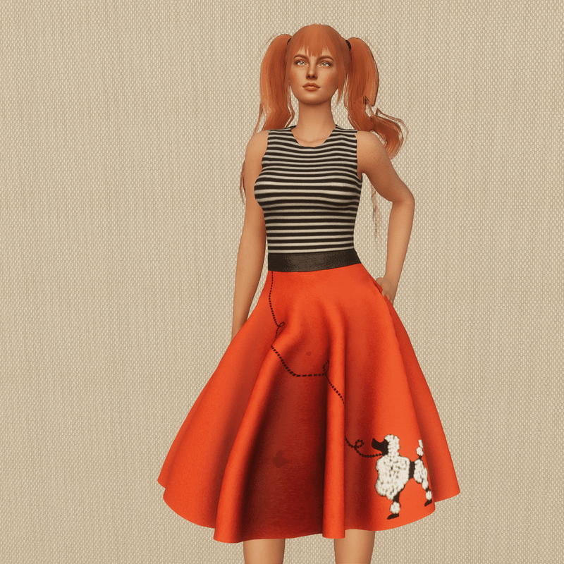 Poodle Skirt Dress - Orange