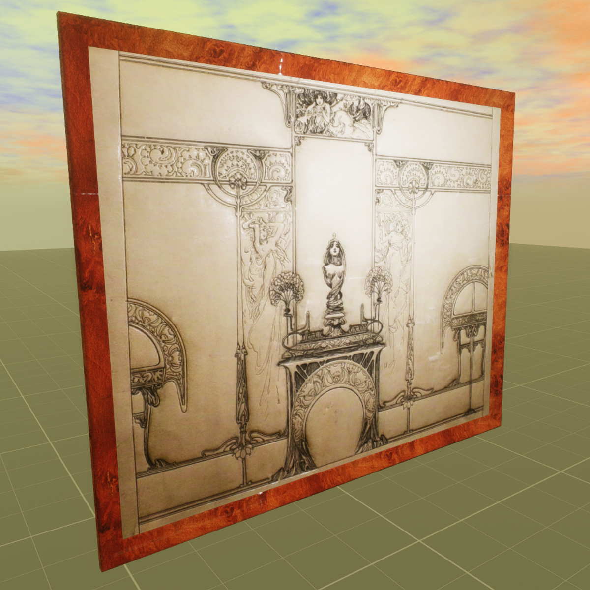 Design for a Fireplace Alphonse Mucha 3