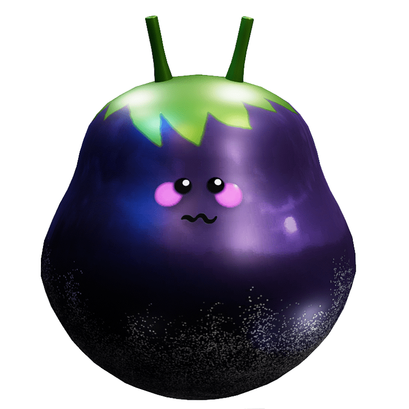 Space Hopper frosted Aubergine rigged female companion